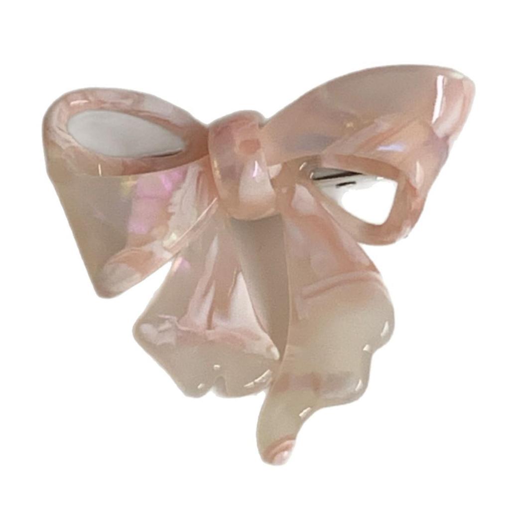 High-End Pink Bow Acetate Hairpin for Women and Babies