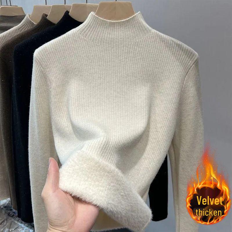 

Women’s Fleece Lined Half High Neck Sweater - Autumn/Winter 2025 Shiny Knit Other