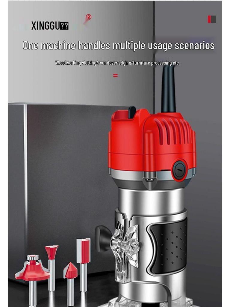 Multifunctional Electric Router: Woodworking Edge Trimmer, Hole Opener, Bakelite Milling & Aluminum-Plastic Panel Grooving Machine