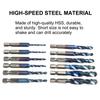 12PCS Hex Shank HSS Drill Bits Set For Aluminum Iron Metal Wood Plastic