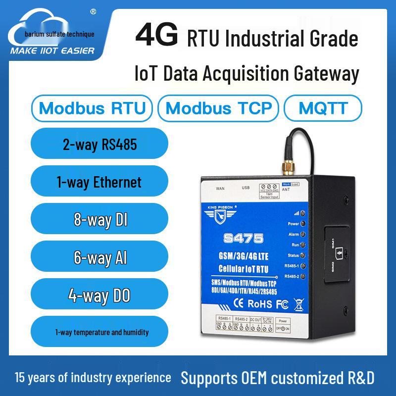 4G IoT Gateway: Multi-Functional RTU for Remote PLC Data Acquisition, MODBUS to MQTT.