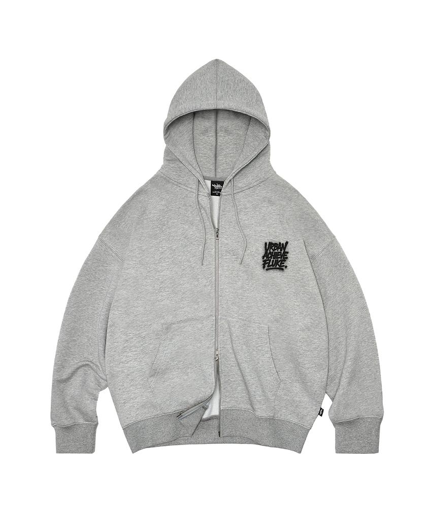 Fluke Achieve Graffiti Oversized Zip-Up Hoodie Grey Fzt1034-Z