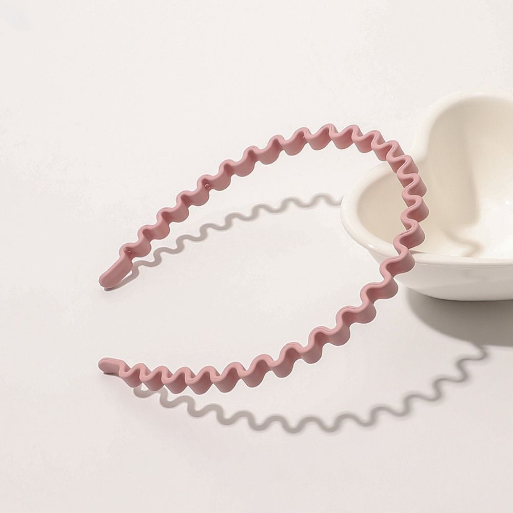 Solid Color Teeth Wave Hair Hoop Headdress Non-slip Hairband Teeth Matte Hair Hoop  Outdoor