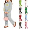 Girls' Print Hoodie and Sweatpants Set, 2-Piece Outfit for Casual Wear