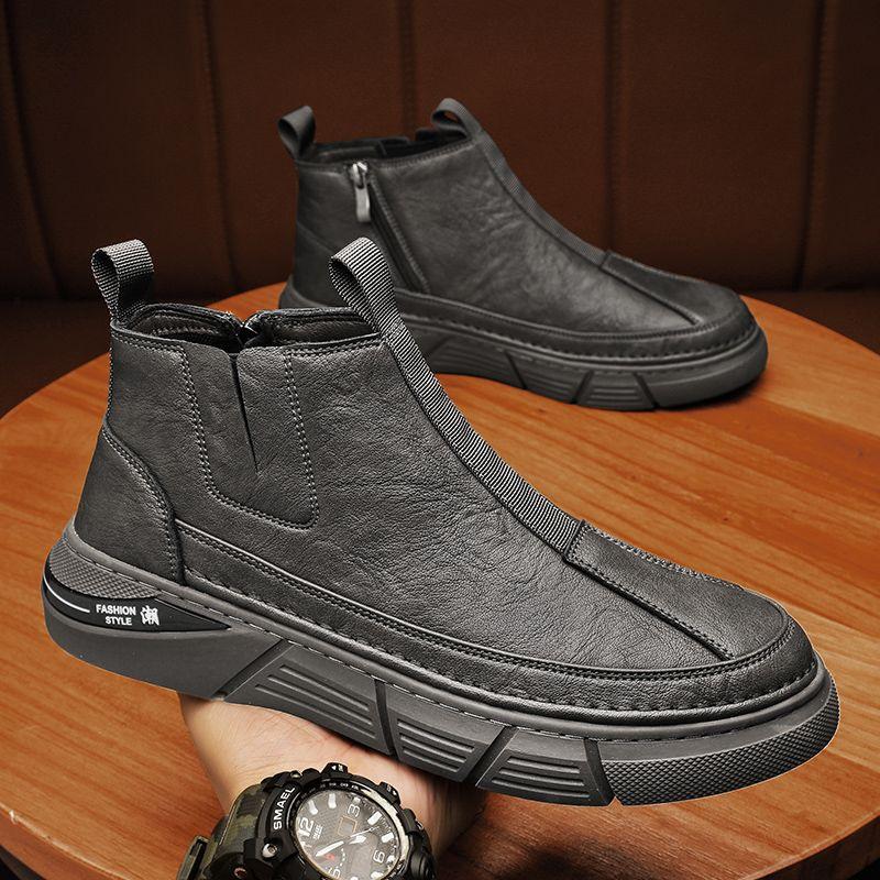 

Man Shoes Lace Up Ankle Booties Boots for Men Platform Short Barrel Sale Non Slip Trendy Designer Original Deals New Cheap 45