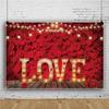 Red Rose&Heart Backdrops for Wedding Valentine's Day Birthday Party Background