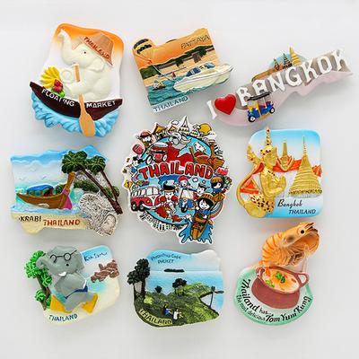 Tayland Pattaya fil Karides çorbası 3D manyetik buzdolabı yapıştırması hatıra Bangkok buzdolabı magnetleri Koleksiyon ev dekorasyonu