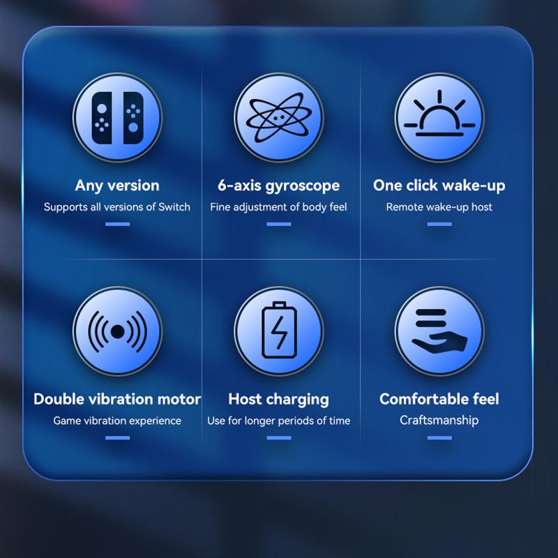 Joypad para interruptor RGB luz de despertar vibração brilho controlador esquerda e direita bluetooth-compatível gamepad para