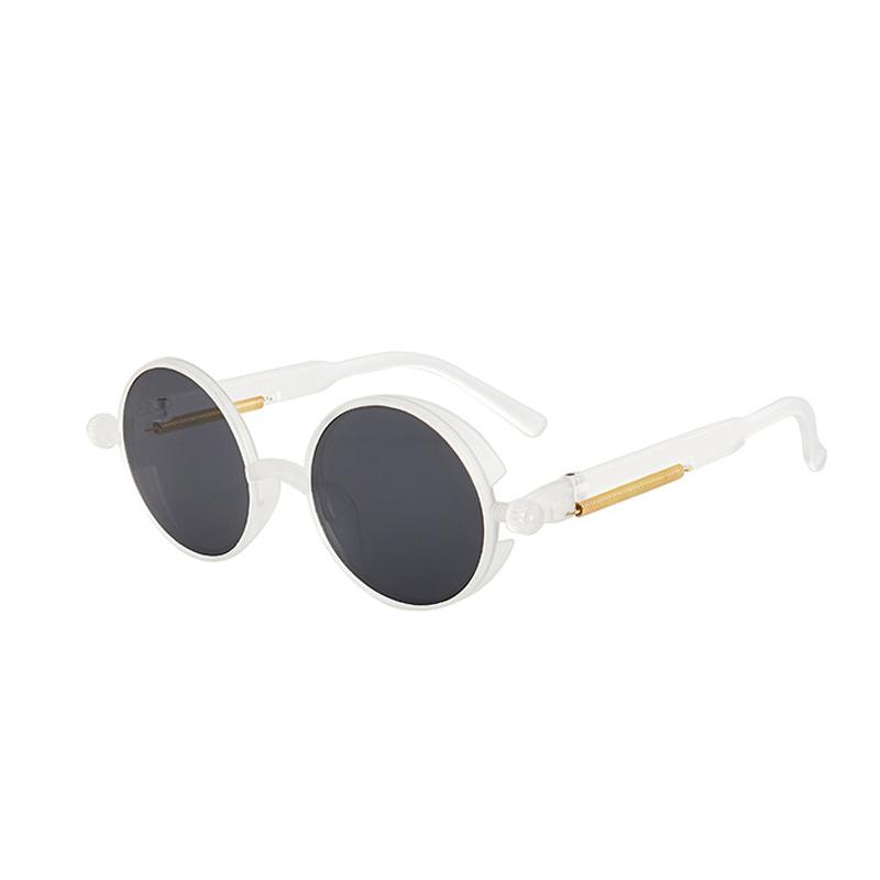 Classic Gothic Steampunk Style Round Sunglasses Men Women Retro Oval Frame Colorful Lens Sun Glasses Outdoor Wild UV400 Shade Eyewear