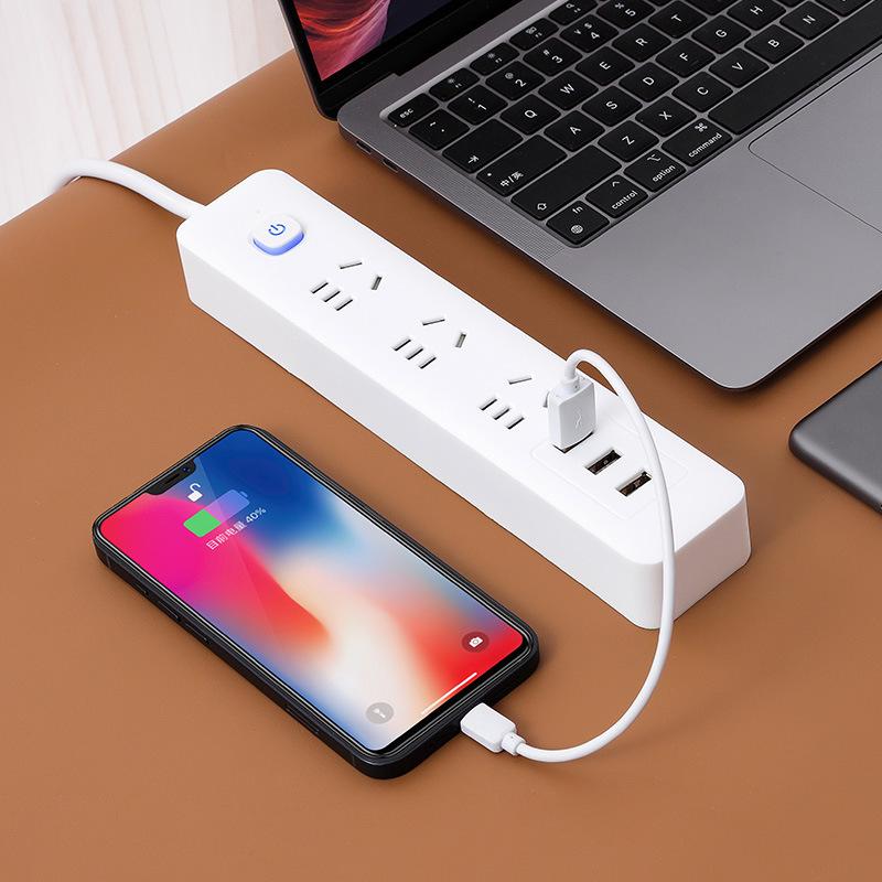 USB Socket Panel with Multi-Outlet Power Strip and Sub-Control