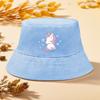1 pcs Lovely Unicorn Print Bucket Hat Solid Color Polyester Hat Man Suns-Protect Hats For Women Ideal Choice For Hiking