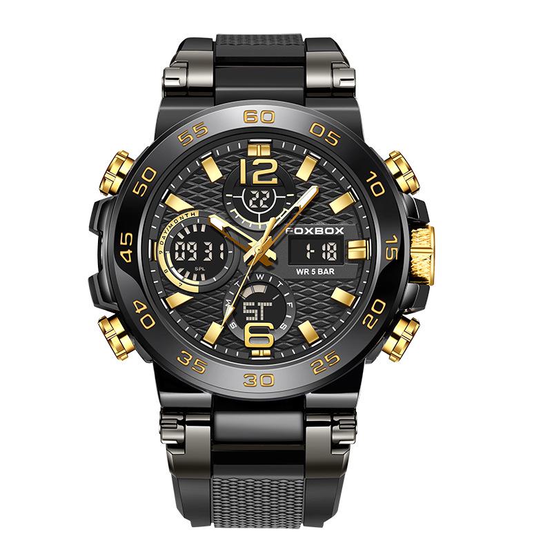 FOXBOX Multifunctional Sports Watch: Waterproof, Luminous, Dual Display.