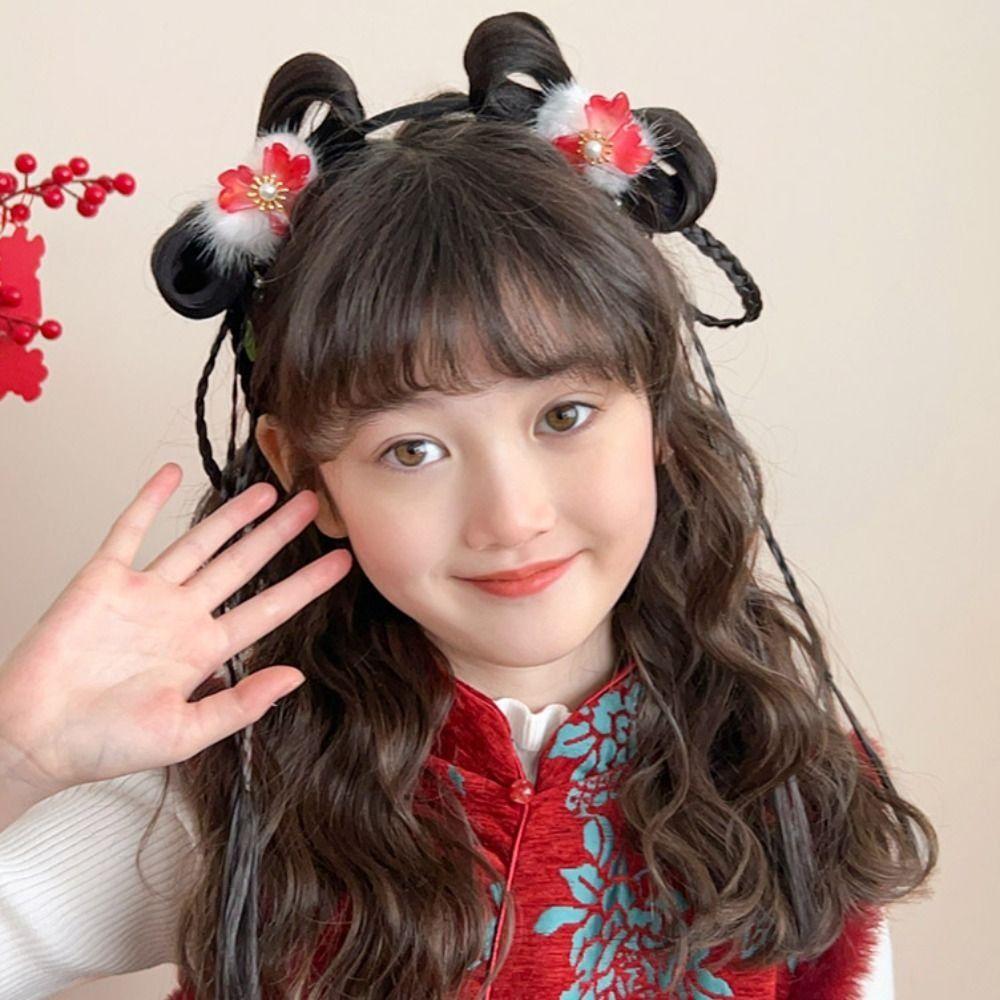 Blumen Hanfu Kopfschmuck Quaste Schleife Prinzessin Haarband Neujahr Haaraccessoires Jahr des Pferdes