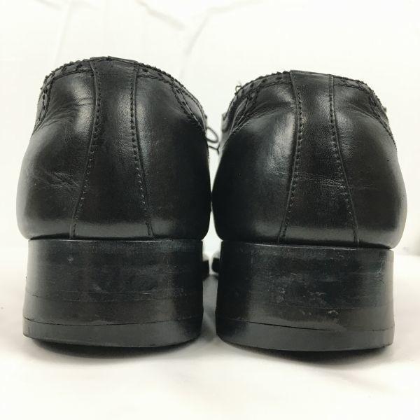 A.Testoni Made In Italy Wingtip Business Shoes Black Size 7G / 25.5cm Men's(USED)