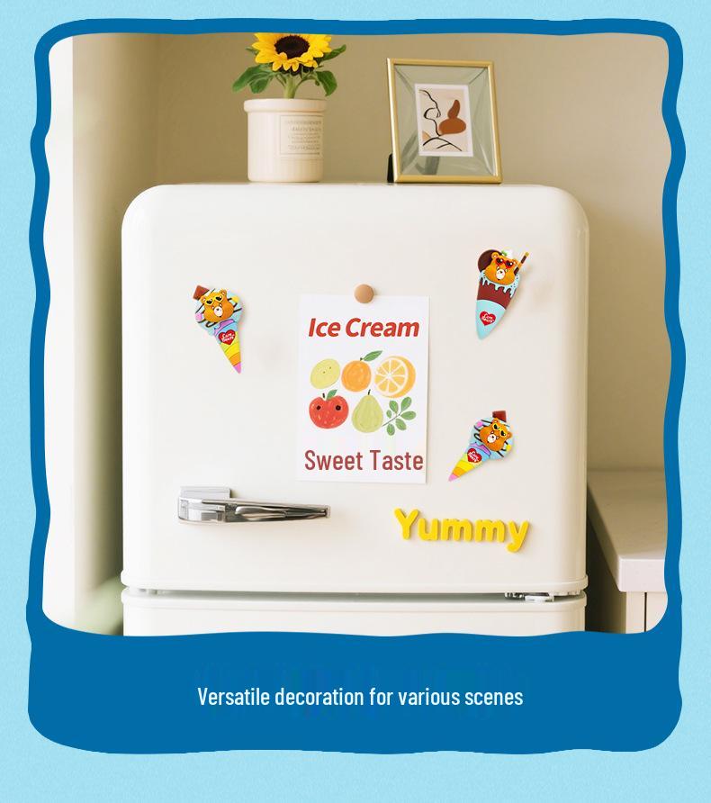 Care Bears Love Bear Ice Cream Fridge Magnet - Cute Cartoon Mint Cookie Design