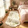 Mädchenhafter Stil Teppiche für Wohnzimmer Rosa Blumen Schlafzimmer Dekor Teppich Flauschig Weich Unregelmäßiger Nachttischteppich Zuhause Verdicken Fußmatte