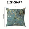 Van Gogh Almond Blossoms square Jacquard Pillow Cover for Sofa Office Waist Cushion Cover Home Decorative Pillowcase