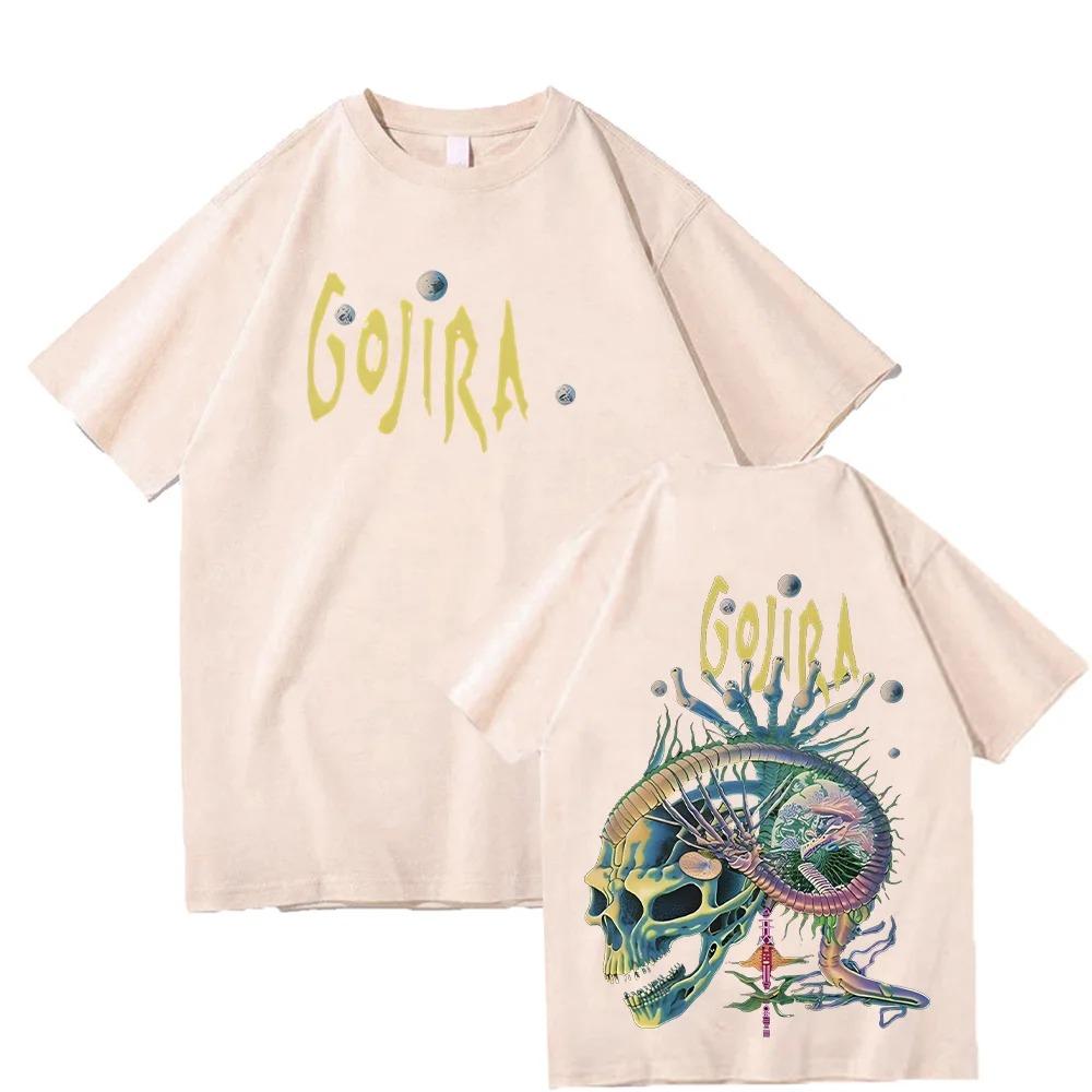 French Metal Band Gojira Peripheral TShirt Skull Sea Anemone 100 Cotton Unisex Fashion Vintage High Quality Casual Y2K Top S