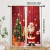 Santa Claus Printed Curtains Pole Bag Home Decoration Room Window Christmas Made Of Polyester