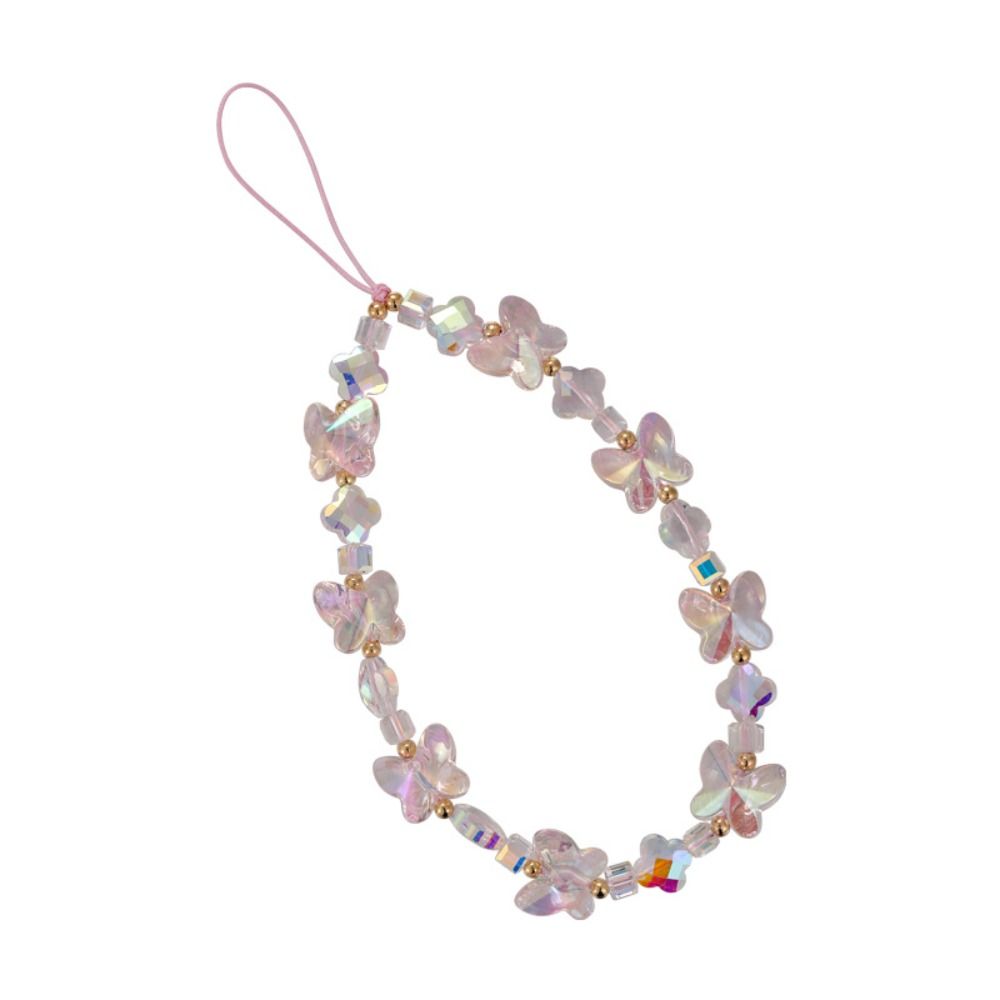 Acrylic Phone Beaded Charm Colorful Butterfly Phone Lanyard New Mobile Phone Chain