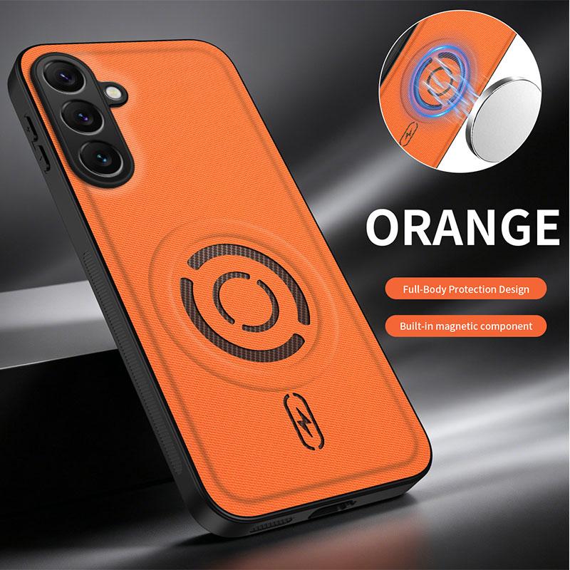 For Samsung Galaxy A37 A57 A56 A36 A26 A55 A54 A18 A17 A16 A15 A14 5G A06 A07 Phone Case Magnetic Weave Texture Back Cover