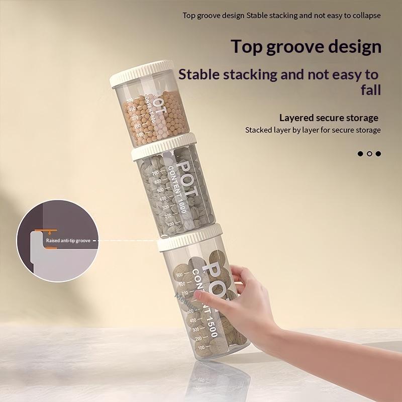 Kitchen Grains Sealed Container Transparent Snack Storage Container Anti-Moisture Cereals And Grains Sealed Storage Barrel Box