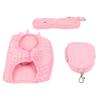 Solid Pink Dog Harness Soft Texture Cat Leash Set Easy To Fasten Pet Harness Leash  Cat Walking