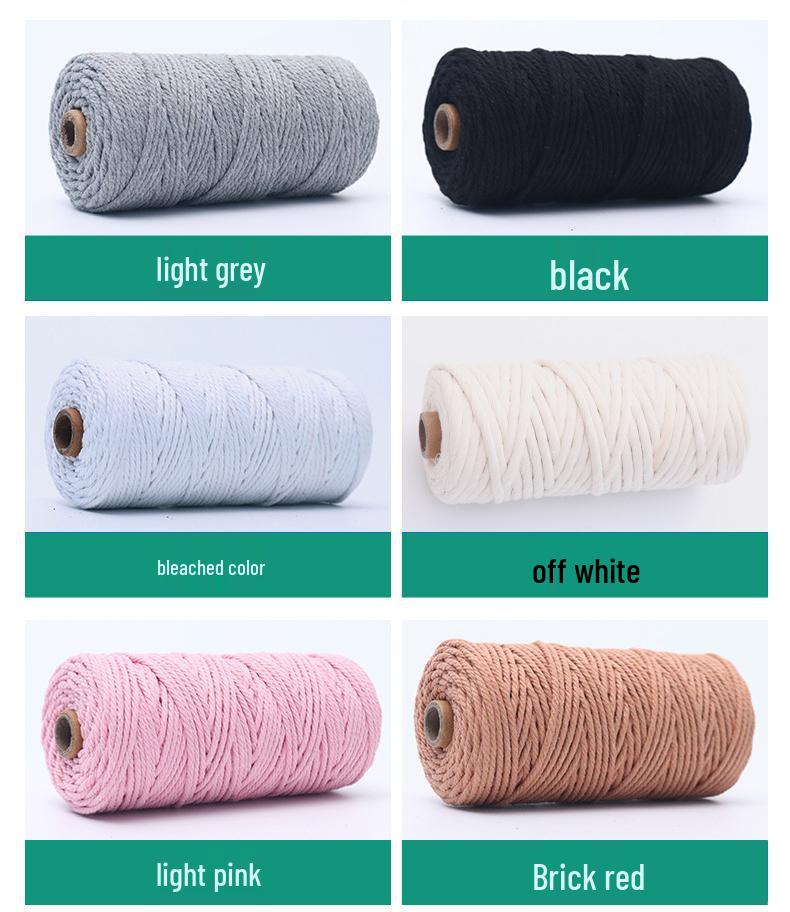 Multi-Spec Colored Cotton Rope (2-5mm) - DIY Weaving & Decorative Projects