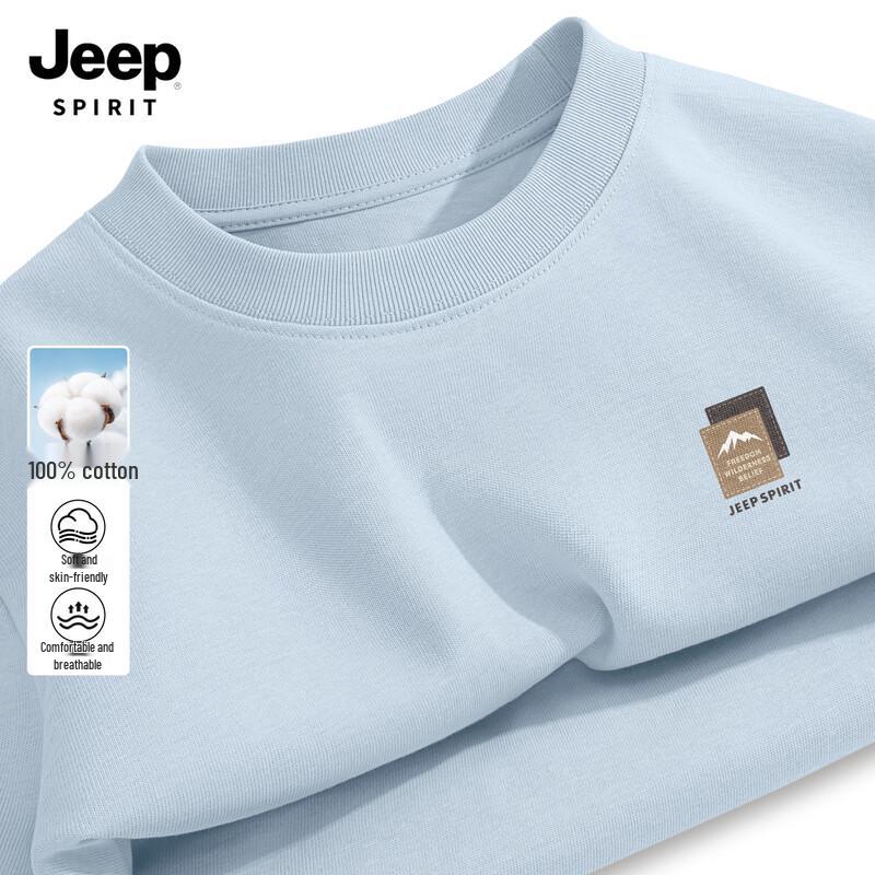 JEEP SPIRIT Men's 2026 New Printed Cotton Long Sleeve T-Shirt