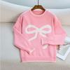 Autumn and winter sweet and versatile loose large size long-sleeved round neck Christmas knitted sweater women