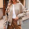 Outono Inverno Solto Casual Textura Cardigan Casaco Senhora Sólido Moda Combinação Total Jaqueta de Botão Top Outerwear Mulheres