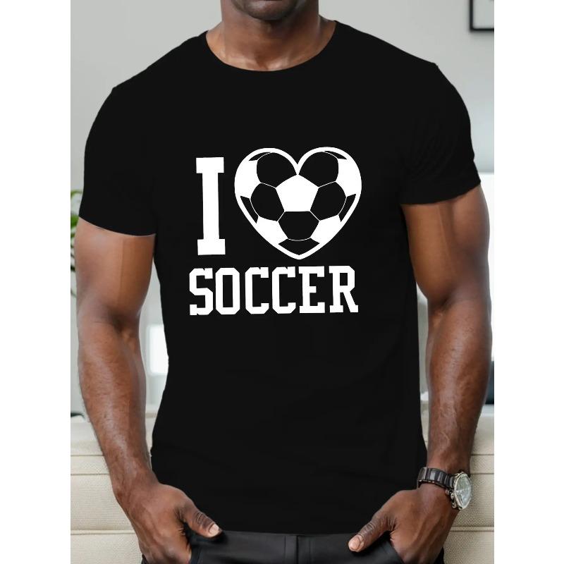 Men Soccer Round-Neck T-Shirt,Perfect for Everyday Wear & Outdoor Adventures, Stylish & Comfortable Fit