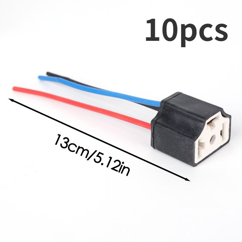 2-20Pcs Car Headlight Ceramic Socket Connector H4 Ceramic Plug Heat Resistance Headlight Wiring Harness Plug Adapter H4 Socket