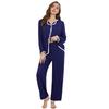 European and American loungewear set autumn and winter long-sleeved cardigan casual women's pajamas Russia