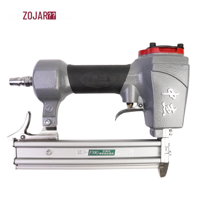 Zhongjie ST64C Pneumatic Steel & Cable Tray Nail Gun, 1013 Staple & F30 Air Nail Gun for Woodworking and Concrete.