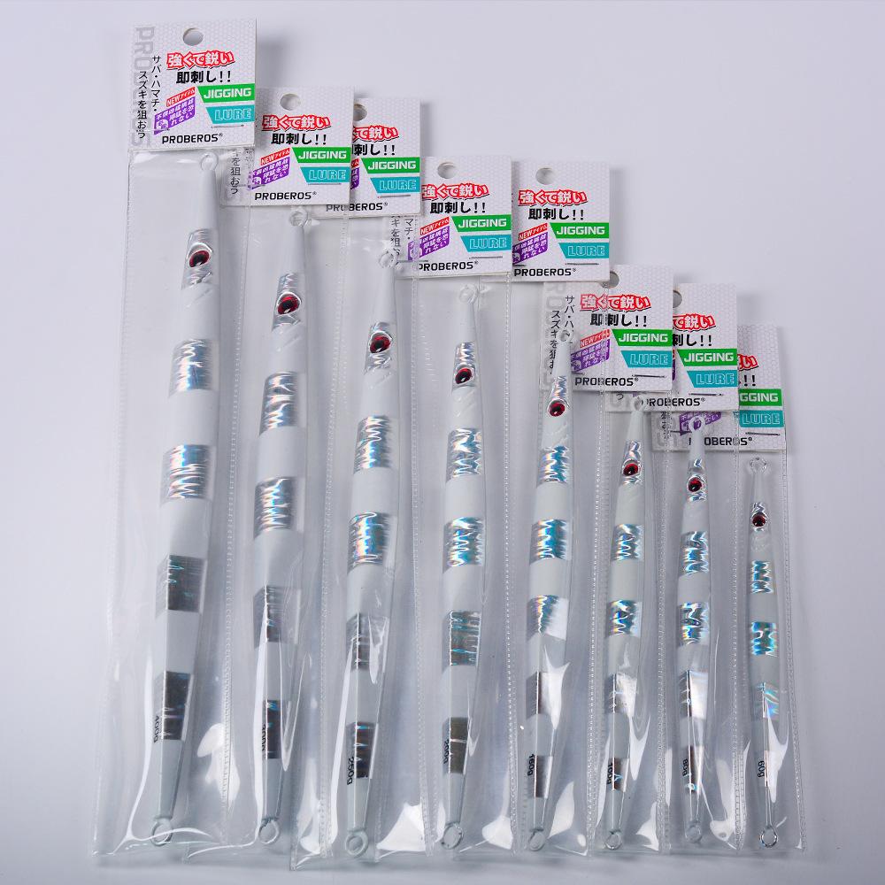 Lure Iron Plate Jig Sea Fishing Long Bar Quick Draw Iron Plate Lead Fish 60-400g Quick Sink Slow Shake Night Glow Iron Plate