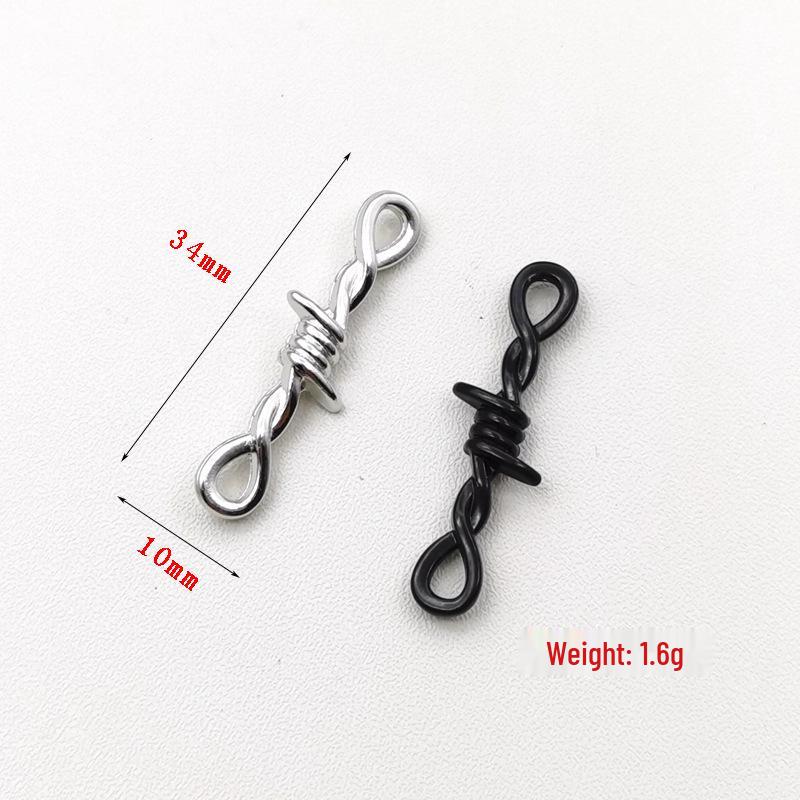 Retro Punk Zinc Alloy Figure 8 Thorn Pendant: Ideal for Necklace & Earring Accessories