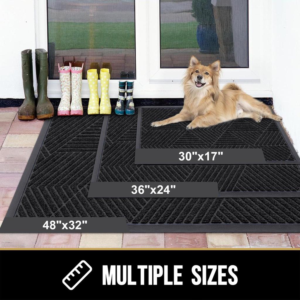 Olanly Inside Front Doormats Low Profile Entryway Rugs Absorbent Outdoor Rug Heavy Duty Non-Slip Washable Welcome Mat Rubber Mat