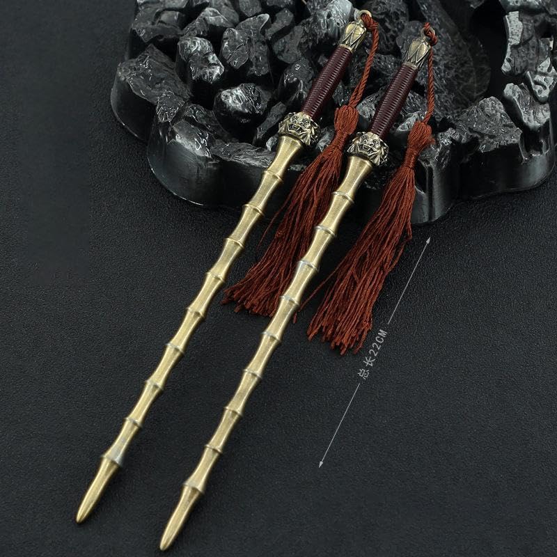 [Nekogamiyama] Suikoden General Hero Weapon Hu Yan Zhuo Twin Whips, Total Length 22cm (2 Pieces) / Miniature Figurine Collector's Decor