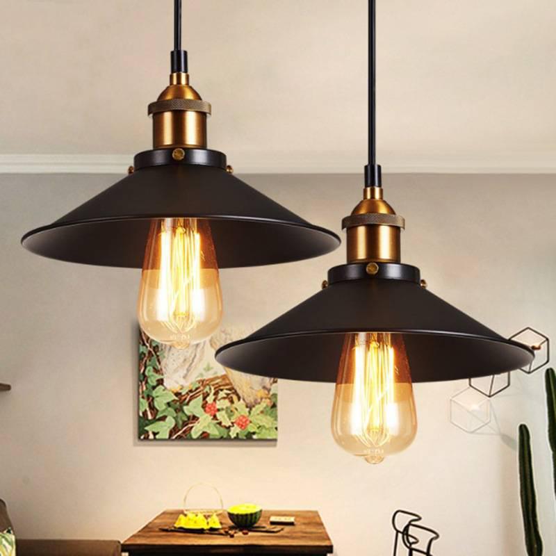 Moderner schwarzer Retro-Eisen-Loft-Kronleuchter - Industrielle Einzelkopf-Lampe für Restaurants, Bars und Hotels