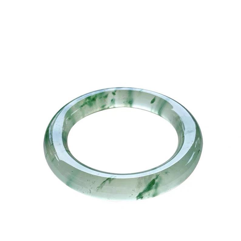Natural Myanmar Ice Jadeite Bracelet with Blue-Green Flowers - Noble Concubine Style Women s Gift 59mm