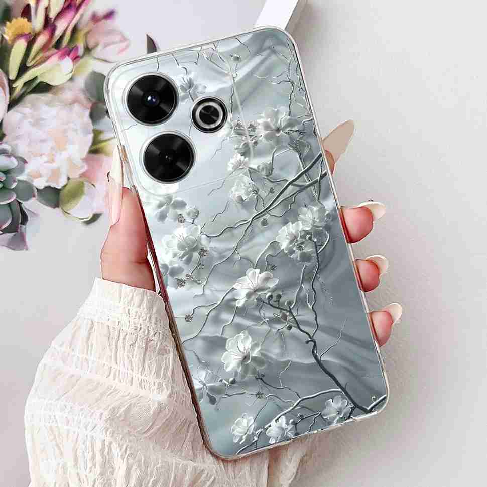 For Xiaomi Redmi 13 4G Case Fashion Girl Flower Silicone Soft TPU Shockproof Cover Coque For Redmi13 redemi13 Bumper Phone Case