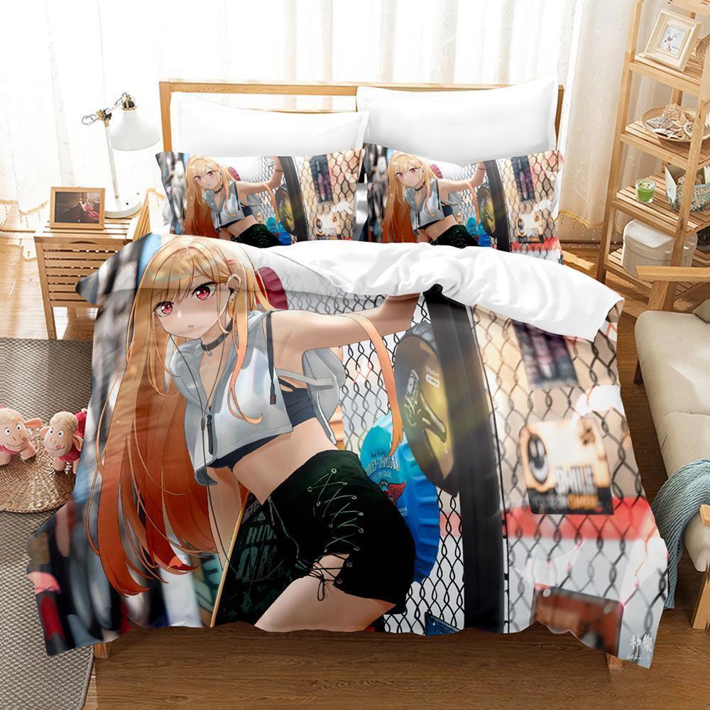 3D Print Anime Kawaii Marin Kitagawa Bedding Set Single Twin Full Queen King Size Bed Set Adult Kid Bedroom Duvet Cover Sets