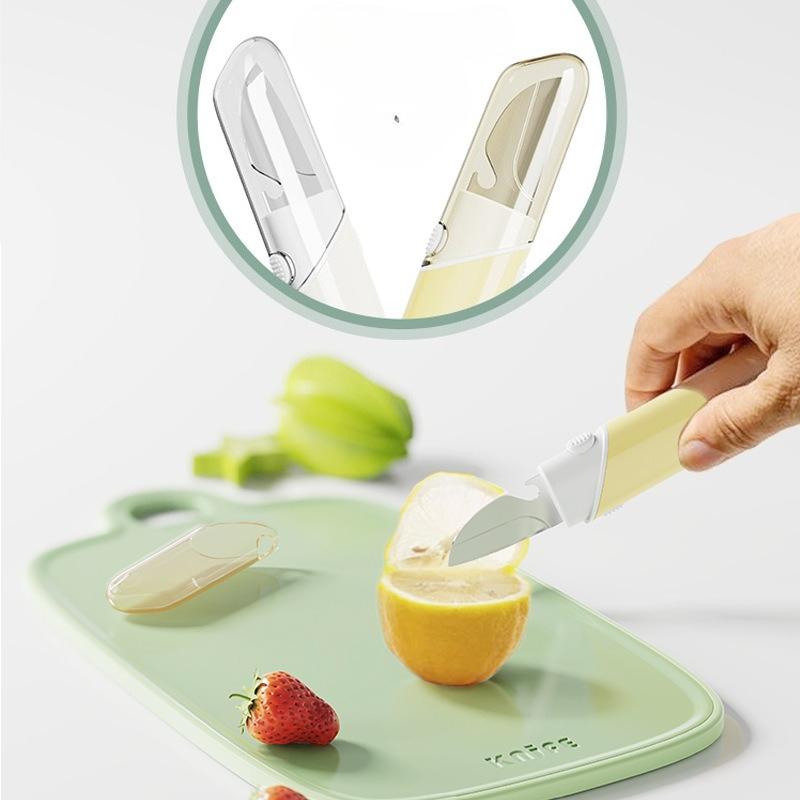 Five-in-one Fruit Knife, Folding Household Portable Small Knife Board, Kitchen Fruit and Vegetable Knife, Peeler, Peeling Magic Tool