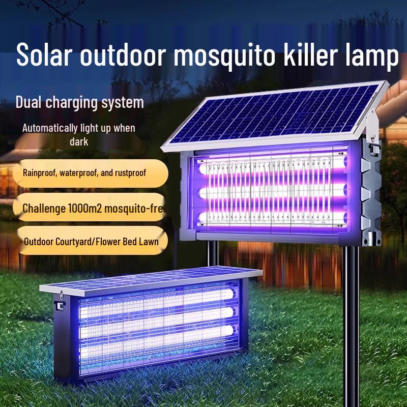 Solar Powered Outdoor Mosquito and Fly Killer Lamp