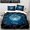 Galaxy Theme Constellation Duvet Cover Set Aries Twin Bedding Set King Size Polyester Polyester Quilt Cover