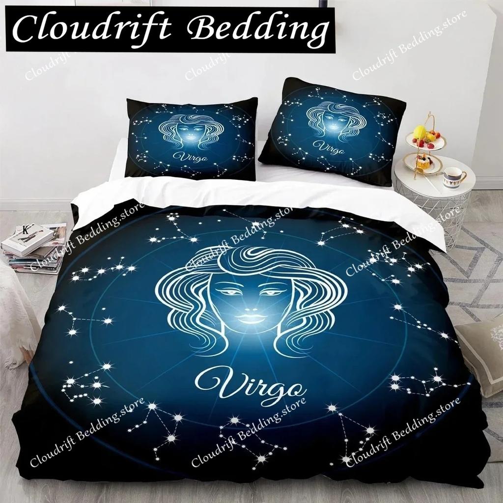Galaxy Theme Constellation Duvet Cover Set Aries Twin Bedding Set King Size Polyester Polyester Quilt Cover