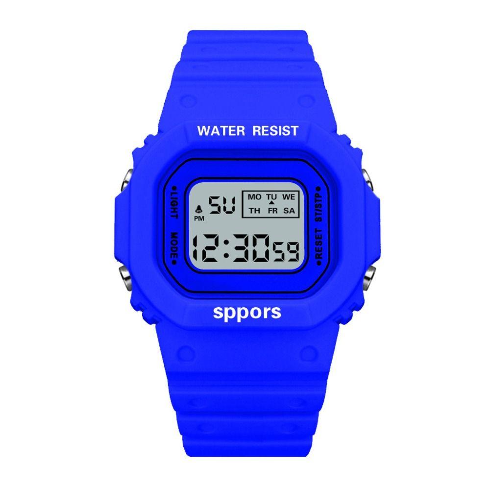 

Квадратные силиконовые часы-желе Модные цифровые часы Новые электронные часы с маленьким блоком темно-синий