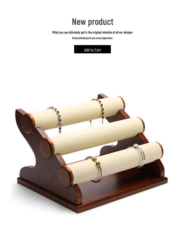 Digu Solid Wood Jewelry Display Stand: Removable Tiered Bangle & Bracelet Storage Rack