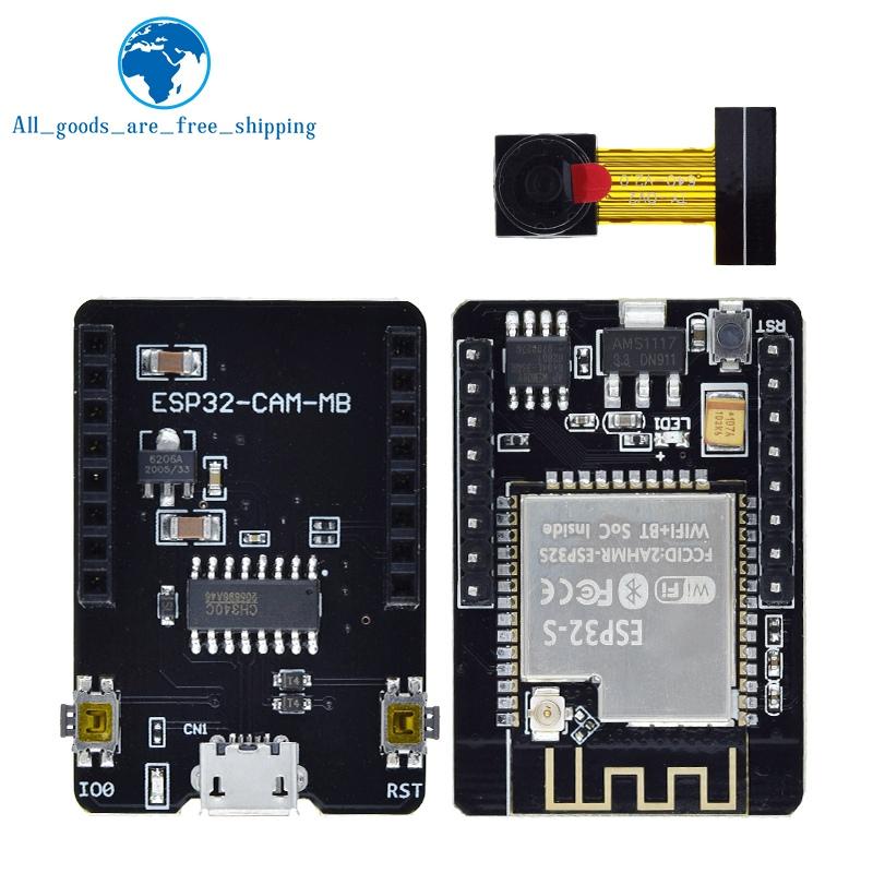 TZT ESP32-CAM-MB WIFI ESP32 CAM Bluetooth Development Board with OV2640/3660 Camera MICRO USB To Serial Port CH340G Nodemcu